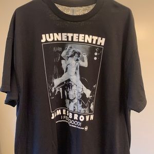 Large Juneteenth James Brown tee shirt.